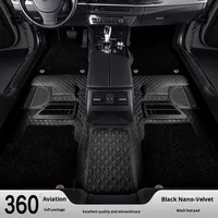 Tapis de sol de voiture en cuir aviation 360° à double couche, couverture intégrale, style moquette intégrée, garantie 3 ans, ajustement universel