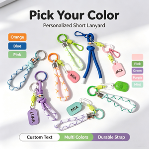 Llaveros Personalizados Ecológicos con Logotipo de Cara Sonriente, Cuerda de Metal y Nylon Trenzada, Paracord, Gancho y Cordón con Impresión en Serigrafía - Product Image 2