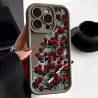 Coques de téléphone portable antichoc style Ins avec fleurs roses pour iPhone 17 Air, 16, 15 Plus, Pro Max, 14, 13, 12, 11 – Design personnalisé avec logo
