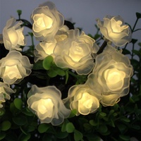 Guirlande lumineuse solaire Kanlong en forme de rose, décorative, romantique, pour l'extérieur et l'intérieur, pour mariage, festival, Saint-Valentin