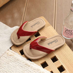 Sandalias de verano 2026 para niñas, chanclas de playa de color liso, calzado plano para vacaciones, estilo romántico. - Product Image 6