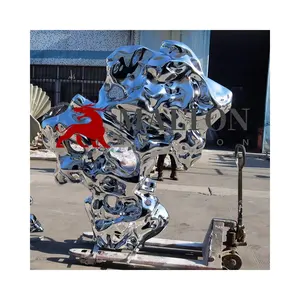 MALTON Handmade Contemporary Outdoor Garden Art Metal Statue Stainless Steel Abstract Sculpture For Five Star Hotel