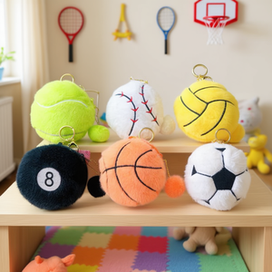 Monedero de peluche deportivo, bonito y lindo, de 12x12 cm, con anillo metálico, para niños y niñas - Product Image 3