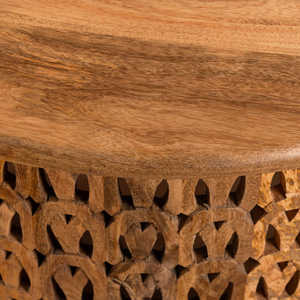 Modern <b>Round</b> <b>Coffee</b> <b>Table</b> Set of 3 Solid Wood and Metal Industrial Design <b>Nesting</b> <b>Tables</b> for Living Room Lounge Cafe Home Decor - Product Image 2