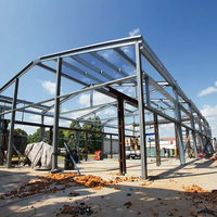 Estructura de acero industrial de bajo costo, edificios de garaje prefabricados, marco de calibre ligero, garajes de almacenamiento de acero metálico para escuelas