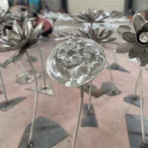 Escultura de Mariposa con Flor de <span class=keywords><strong>Loto</strong></span>, Fundición en Acero Inoxidable, Ángel, Arte para Jardín Exterior, Decoración Personalizable - Product Image 4