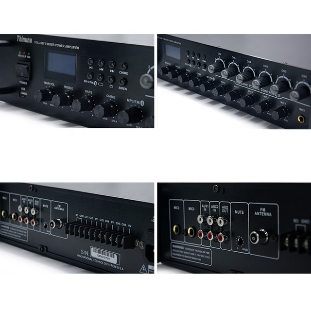 Thinuna VTA Series 100V Constant Voltage Output Public Address System 6 Zone Volume Control Mixer Amplifier with USB Tuner BT
