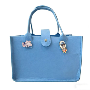 กระเป๋าผ้าสักหลาดนำกลับมาใช้ใหม่ได้พิมพ์โลโก้ผ้าไหมสกรีนออกแบบได้ตามที่ต้องการขนาดใหญ่ - Product Image 3