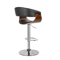 Tabouret De Bar Moderne Unique Noir Island Comptoir De Cuisine Tabouret De Bar Haut Pivotant Réglable En Bois Courbé