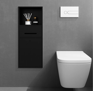 Poubelle de toilette étroite encastrée en acier inoxydable doré, étanche et brossée, pour hôtel, avec <span class=keywords><strong>niche</strong></span> intégrée pour mouchoirs - Product Image 4