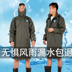 Military Green <b>Full</b> <b>Length</b> <b>Raincoat</b> Men Waterproof Outdoor Cycling Food Delivery Poncho Single Person Rainwear - Product Image 5