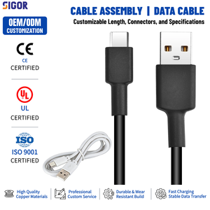 Cavo USB 3A personalizzato da USB a Type-C con rivestimento in TPE/PVC, schermatura intrecciata, 100 cm, diametro esterno 3,5 mm, per ricarica e sincronizzazione dati - Product Image 1