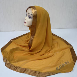 MS-2075 <span class=keywords><strong>2026</strong></span> Nuevo Estilo Hiyab de Gasa con Bordado Calado y Pedrería, Pañuelos y Chales Tradicionales para Mujeres Musulmanas - Product Image 3