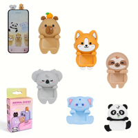 Figuras Decorativas Mini de Animales de Dibujos Animados al por Mayor, Accesorios de Decoración para Fundas de Teléfono Móvil, Capibara y Koala en 3D de PVC