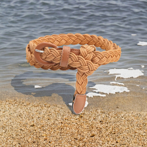 Cintura Boho Intrecciata - Cintura Casual con Fibbia in Lega Color Cuoio per Donne, Ideale per Abiti Estivi, Jeans e Outfit da <span class=keywords><strong>Spiaggia</strong></span> - Product Image 4