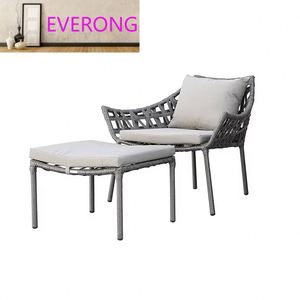 Modern Leisure Outdoor Aluminium Garden Furniture Beach Lounger <strong>Chair</strong> Rattan Reclining Lounge <strong>Chair</strong> with Ottoman - Product Image 4