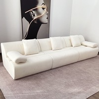 Moderne Luxus-Wohnzimmer-Sofagarnitur L-Form 2-3-Sitzer Ecksofa-Set Samt Kompressions-Design Ohne Gestell für Innenbereich