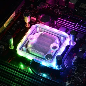 Syscooling-وحدة معالجة مركزية, قطعة تبريد مائي لوحدة المعالجة المركزية AMD مع RGB لـ AM4 Ryzen socket 3 5 7 9 وحدة معالجة مركزية لتبريد المياه