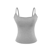 Débardeur Cami Uni à Col Carré pour Femme, Bretelles Fines, Coupe Slim, Sans Manches, Basique Quotidien, Vente en Gros