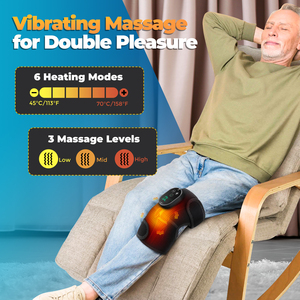 Rechargeable Cordless Electric Heating Vibration Knee Joint Soothing Massager for Elderly with Hot Compress <strong>Physiotherapy</strong> - Product Image 3