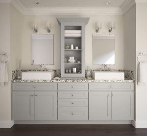 Mobile Bagno Shaker Dove Grigio Chiaro in Legno, Base Lavabo 60 Pollici, Resistente all'Acqua, Eco-Friendly, per Appartamenti e Ville - Product Image 1