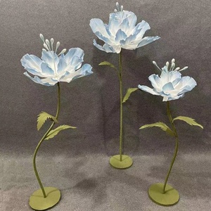 Flores de Papel 3D para Escenario de Boda, Decoración Artesanal, Rosas Blancas y Rojas, Flor <span class=keywords><strong>Gigante</strong></span> para Decoración de Ventanas, Conjunto Floral para Fiesta de Boda - Product Image 5