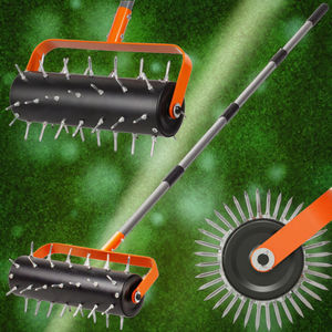 Cultivateur manuel rotatif à roulettes pour gazon, type clou détachable, en acier inoxydable, rouge KHC, garantie 1 an - Vente chaude - Product Image 3