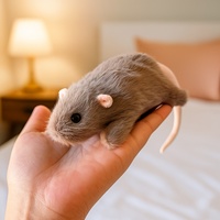 Peluche de rat réaliste ultra douce, blanche et grise, à longue queue, pour collectionneurs, cadeaux et décoration intérieure
