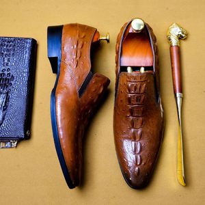 Mocasines de Cuero Genuino con Punta en Pico, Estampado Animal, Sin Cordones, Transpirables, Zapatos para Hombre para Todas las Temporadas - Product Image 4