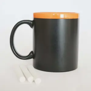 แก้วมักเซรามิกสีดำพิมพ์ซับลิเมชันขนาด11ออนซ์แก้วกาแฟหรือชา