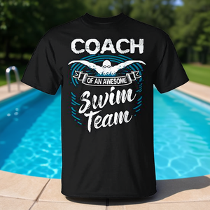 Maglietta a tema squadra di nuoto per adulti, unisex, a maniche corte, girocollo, abbigliamento sportivo - Product Image 3