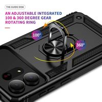 Coque de téléphone blindée pour Samsung Galaxy S27 Pro S26 Ultra S25 Plus S24 FE, antichoc, avec anneau de support et protection de charnière, en plastique rigide