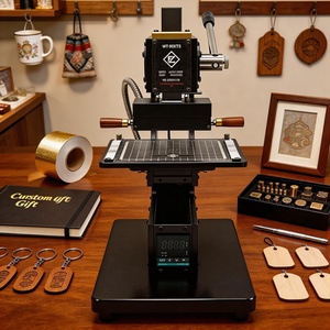 Machine à estamper à chaud pour le gaufrage et l'estampage à chaud de logos DIY, avec table mobile, pour le cuir - Product Image 1
