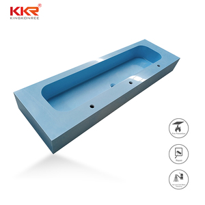 Lavabo acrílico azul claro para niños, lavabo de superficie sólida para el baño público, bonito lavabo central para guardería - Product Image 2