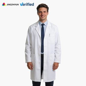 Camice da Laboratorio Professionale di Media Lunghezza, Abbigliamento Medico Traspirante con Polsini Dritti, Personalizzazione Logo Disponibile - Product Image 1
