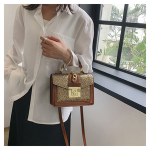 Factory New Multicolor <b>Small</b> Square Bag With Lock Lady <b>Purse</b> Luxury Cute Single Shoulder Crossbody Bag Tanjing - Product Image 5