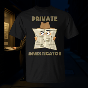 T-shirt da investigatore privato per adulti, unisex, a maniche corte, girocollo, stampa digitale, promozionale - Product Image 2