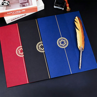 Carpeta Protectora de Archivos Triple Plegable de Papel Acolchado con Logotipo Personalizado al por Mayor, Funda para Diploma de Graduación, Porta Certificados