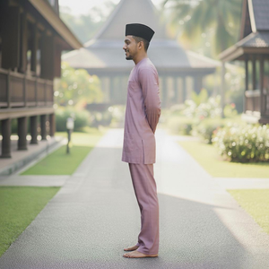 Baju Melayu Teluk Belanga Exclusif Borong, style décontracté sans repassage, pour femme adulte, respirant, collection Automne, Raya 2026, Prix usine - Product Image 3