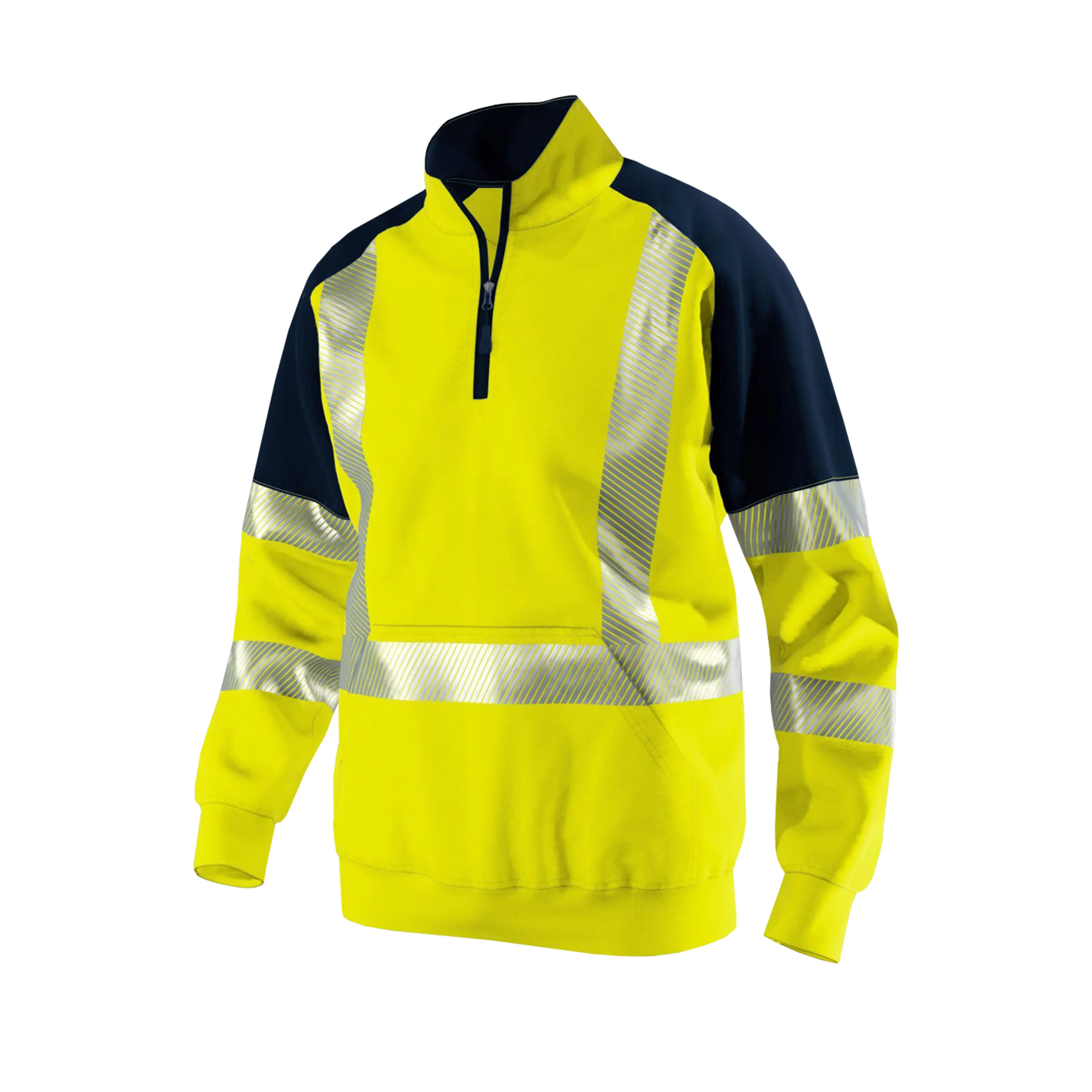 Wholesale Hivis Outdoor Casual Men Work Uniform Lime Yellow Women Polar Fleece Reflective Jacket