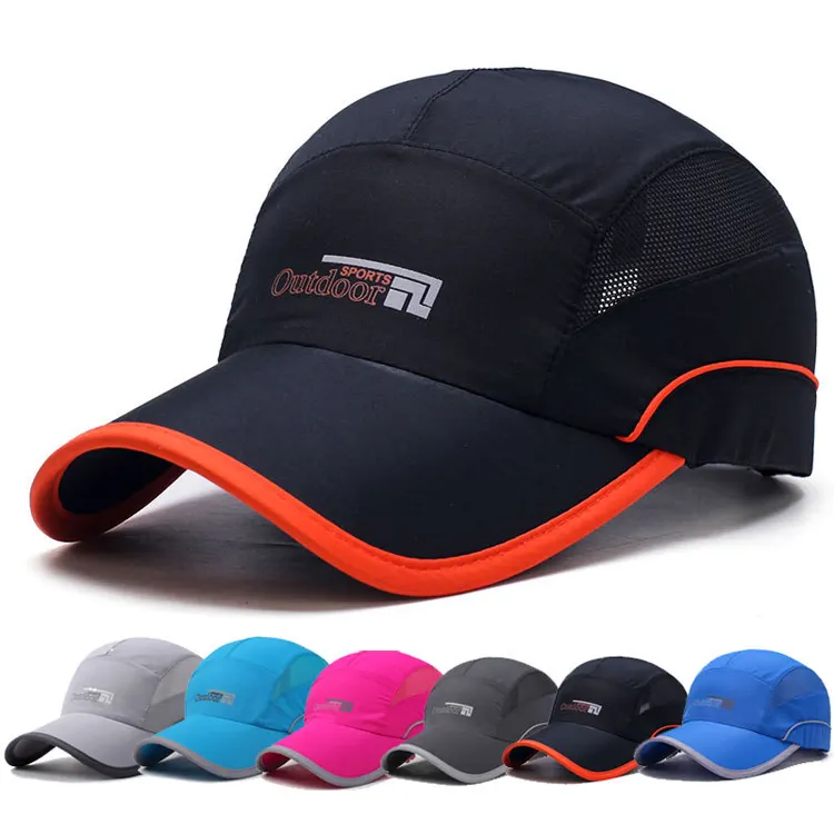 Quick Dry Lightweight Perforated Polyester Breathable Running Sport Golf Cap Baseball Hat with Custom Print Logo for Men Women