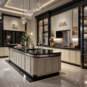 Armoires haut de gamme en bois massif, fabrication sur mesure, finition laquée, système modulaire à fermeture douce pour villa européenne de luxe - Product Image 1