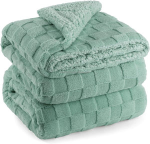 Jeté en polaire polyester doux et confortable, réversible, couverture chaude, design à carreaux moderne, cadeau d'hiver idéal pour le <span class=keywords><strong>lit</strong></span> des femmes - Product Image 1