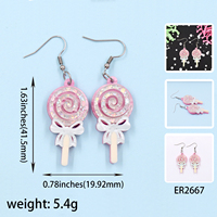 Boucles d'oreilles pendantes en acrylique découpées au laser, motif créatif coquillage géométrique, goutte d'eau, pompon coloré, pour femmes et jeunes filles, vente en gros