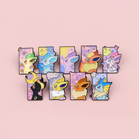 Meilleures ventes : Épingles de revers en métal émaillé Pokémon, collection de badges décoratifs en métal, motif Eevee de dessin animé classique et mignon, épingles de vêtement sécurisées