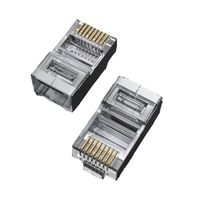 Conector de Red DIMAN FTP 8P8C CAT5e con Cabeza de Cristal, Blindado, Cat5 RJ45 para Uso en Telecomunicaciones con 1 Año de Garantía