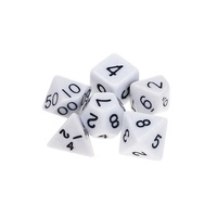 Jouet en plastique de dés de jeu polyédrique multicolore de souvenir personnalisé de 7 pièces de haute qualité et coffret cadeau de style classique