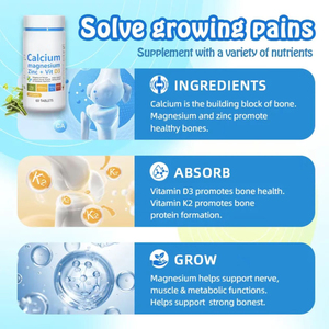 Comprimés HDK Calcium Magnésium <span class=keywords><strong>Zinc</strong></span> + Vitamine D3, complément alimentaire pour la santé des os, soutien immunitaire, force musculaire, bien-être des adultes - Product Image 5