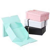 Boîte d'emballage en papier avec logo imprimé personnalisé, en carton recyclable luxueux, avec boîte cadeau pliable, doublure en éponge, ruban