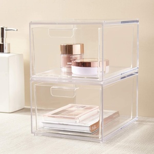 Organisateur de maquillage en acrylique avec poignée, logo couleur personnalisé, épaisseur 3-5 mm, tiroir cosmétique en plexiglas, présentoir coulissant, forme personnalisée - Product Image 3